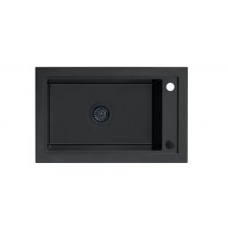 Berg Linda zlewozmywak granitowy 68,6x42,7 cm czarny bazat BRQL19104