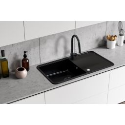 Berg Victoria zlewozmywak granitowy 78x50 cm czarny bazalt BRV1911