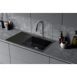 Berg Grazia zlewozmywak ceramiczny 86x51 cm czarny bazalt BRZ19C11P