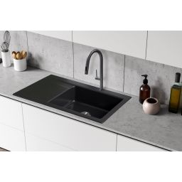 Berg Grazia zlewozmywak ceramiczny 86x51 cm czarny bazalt BRZ19C11P