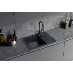 Berg Black zlewozmywak z baterią onyx/czarny ZZH1411ABFBK