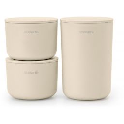 Brabantia ReNew zestaw 3 pojemników łazienkowych beżowy 223501