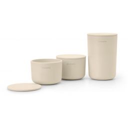 Brabantia ReNew zestaw 3 pojemników łazienkowych beżowy 223501