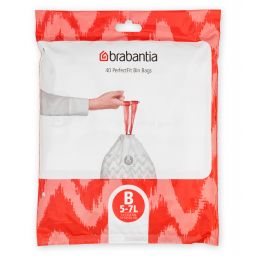 Brabantia PerfectFit worki na śmieci 5 l (40 szt) biały 137747