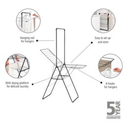 Brabantia HangOn suszarka na pranie stojąca czarny mat 403620