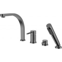 Besco Decco bateria wannowo-prysznicowa 4-otworowa grafit BW-D4-GR