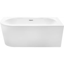 Besco Avita A-Line wanna wolnostojąca 150x75 cm przyścienna narożna prawa biały połysk/chrom #WAA-150APS