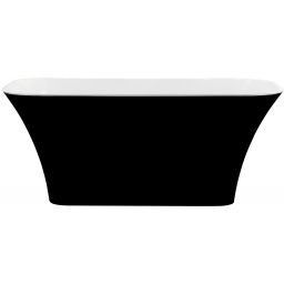 Besco Assos Black & White wanna wolnostojąca 160x70 cm czarny mat/biały połysk/chrom #WMMC-160-A