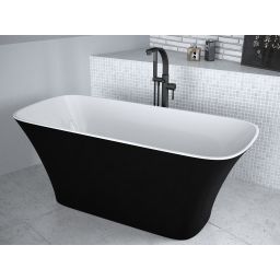 Besco Assos Black & White wanna wolnostojąca 160x70 cm czarny mat/biały połysk/złoty #WMMC-160-AKG