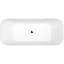 Besco Assos S-Line wanna wolnostojąca 160x70 cm czarny mat/biały połysk/chrom #WMMC-160AL