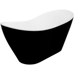 Besco Viya Black&White wanna wolnostojąca 160x70 cm czarny mat/biały połysk/chrom #WMMC-160V