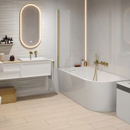 Corsan Invelia wanna narożna 170x80 cm prawa biała V220XLPWH