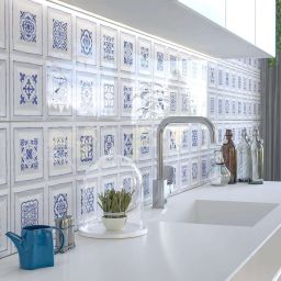 Cil Decor Bien płytka ścienna 90x30 cm biała-niebieska