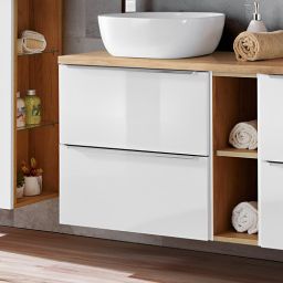 Comad Capri White szafka 60 cm podumywalkowa wisząca biały połysk/Dąb Craft Złoty CAPRIWHITE820BFSC