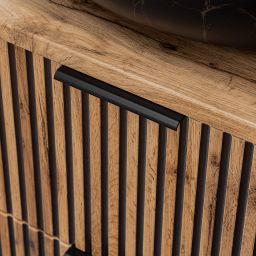 Comad Xilo szafka 80x46x57 cm podumywalkowa wisząca czarna-dąb XILO BLACK WOTAN 82-80-D-2S