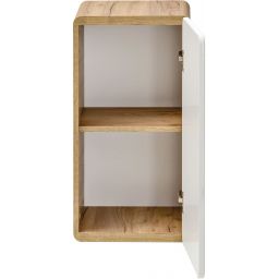 Comad Aruba White szafka 35 cm boczna wisząca biały połysk/dąb craft złoty ARUBAWHITE810FSC