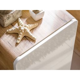 Comad Aruba White szafka 35 cm boczna wisząca biały połysk/dąb craft złoty ARUBAWHITE810FSC