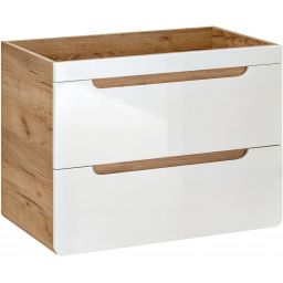 Comad Aruba White szafka 60 cm podumywalkowa wisząca biały połysk/dąb craft złoty ARUBAWHITE820-60CMFSC