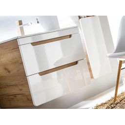 Comad Aruba White szafka 60 cm podumywalkowa wisząca biały połysk/dąb craft złoty ARUBAWHITE820-60CMFSC