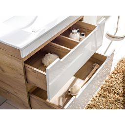 Comad Aruba White szafka 60 cm podumywalkowa wisząca biały połysk/dąb craft złoty ARUBAWHITE820-60CMFSC