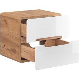 Comad Aruba White szafka 60 cm podumywalkowa wisząca z blatem biały połysk/dąb craft złoty ARUBAWHITE828-UN-60CMFSC