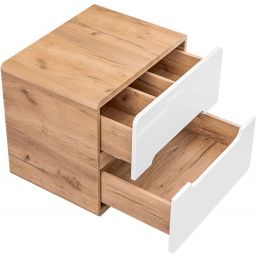 Comad Aruba White szafka 60 cm podumywalkowa wisząca z blatem biały połysk/dąb craft złoty ARUBAWHITE828-UN-60CMFSC