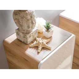 Comad Aruba White szafka 35 cm boczna wisząca biały połysk/dąb craft złoty ARUBAWHITE830FSC