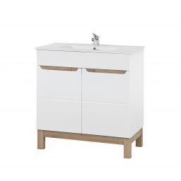 Comad Bali White szafka 80x45x84 cm podumywalkowa stojąca biała-dąb BALIWHITE821-80CMFSC