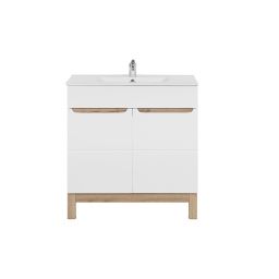 Comad Bali White szafka 80x45x84 cm podumywalkowa stojąca biała-dąb BALIWHITE821-80CMFSC