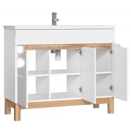Comad Bali White szafka 100 cm podumywalkowa stojąca biały połysk/dąb BALIWHITE825-100CMFSC