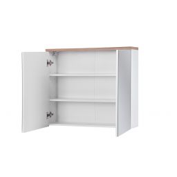 Comad Bali White szafka 80 cm lustrzana biały połysk/dąb BALIWHITE841FSC