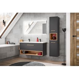 Comad Borneo szafka 170 cm boczna wysoka wisząca Szary Cosmos/Dąb Artisan BORNEOCOSMOS800FSC