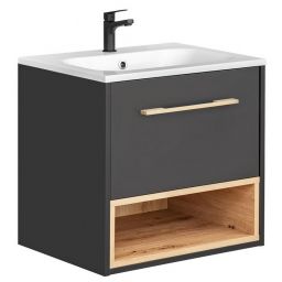 Comad Borneo szafka 60 cm podumywalkowa wisząca Szary Cosmos/Dąb Artisan BORNEOCOSMOS820FSC