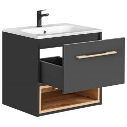 Comad Borneo szafka 60 cm podumywalkowa wisząca Szary Cosmos/Dąb Artisan BORNEOCOSMOS820FSC