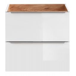 Comad Capri White szafka 60 cm podumywalkowa wisząca biały połysk/Dąb Craft Złoty CAPRIWHITE820BFSC