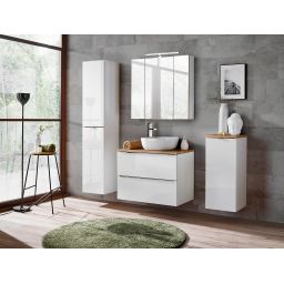 Comad Capri White szafka 60 cm podumywalkowa wisząca biały połysk/Dąb Craft Złoty CAPRIWHITE820BFSC