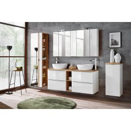 Comad Capri White szafka 80x46x57 cm podumywalkowa wisząca biała-dąb CAPRI WHITE 821B FSC