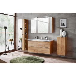 Comad Capri Oak szafka 80x16x75 cm z lustrem biała-dąb CAPRI OAK 843A FSC