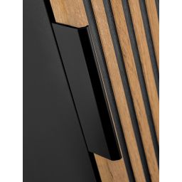 Comad Xilo szafka 35x25x140 cm boczna wisząca czarna-szara-dąb XILO BLACK WOTAN 80-01-D-1D