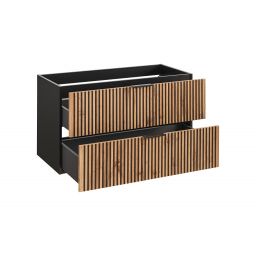 Comad Xilo szafka 100x46 cm podumywalkowa wisząca czarny/dąb XILOBLACKWOTAN82-100-D-2S