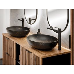 Comad Xilo szafka 100x46 cm podumywalkowa wisząca czarny/dąb XILOBLACKWOTAN82-100-D-2S