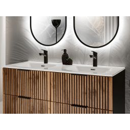 Comad Xilo szafka 80x46x57 cm podumywalkowa wisząca czarna-dąb XILO BLACK WOTAN 82-80-D-2S