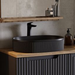 Comad Beyond 5 umywalka 48x32,5 cm owalna nablatowa czarna BEYOND 5 BLACK ( E-6564 )