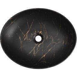 Comad Mona umywalka 51x39 cm owalna nablatowa czarna UN-MONA-MB12