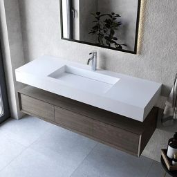 Cristalstone Linea Ideal umywalka 130x45 cm ścienna prostokątna biały U1300-MCOLC/BO