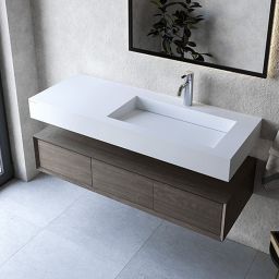 Cristalstone Linea Ideal umywalka 120x45 cm ścienna prostokątna biały U1200-MBPOLC