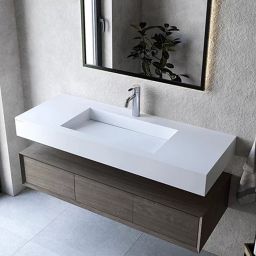 Cristalstone Linea Ideal umywalka 120x45 cm ścienna prostokątna biały U1200-MCOLC