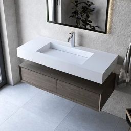 Cristalstone Linea Ideal umywalka 110x45 cm ścienna prostokątna biały U1100-MCOLC