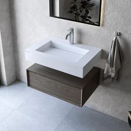 Cristalstone Linea Ideal umywalka 70x45 cm prostokątna ścienna biała U700-MCOLC