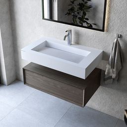 Cristalstone Linea Ideal umywalka 80x45 cm prostokątna ścienna biała U800-MCOLC